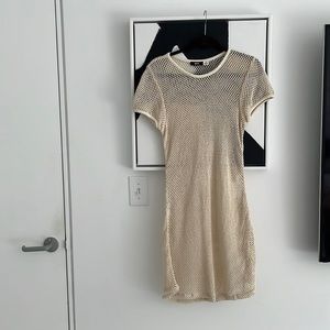 worn once, like new. mesh, sleeved, midi dress from urban outfitters